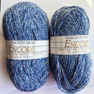 Plymouth Yarn Encore Yarn, Worsted, Acrylic / Wool Blend, Lot of 2
